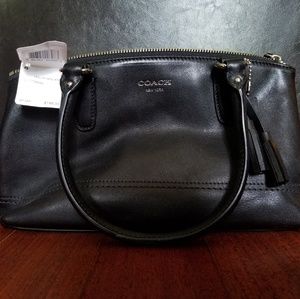 Black leather Coach purse